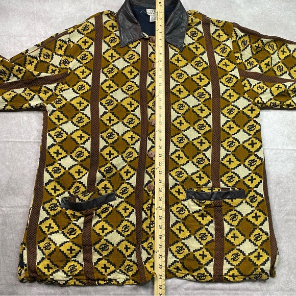 Shermarke Vintage Coat Adult One Size Gye Nyame Ghana Adrinka Symbol Collared - Picture 13 of 16